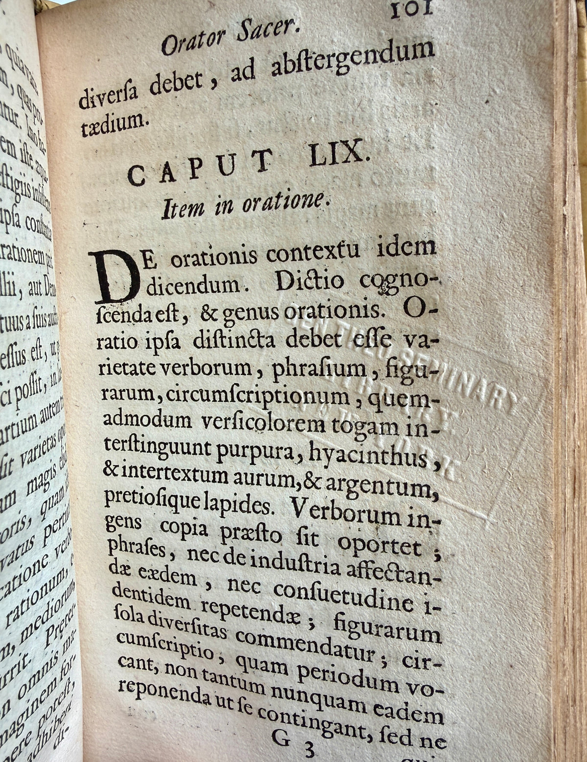 WOLZOGEN, Ludwig. Orator sacer. Utrecht, 1671. First edition.