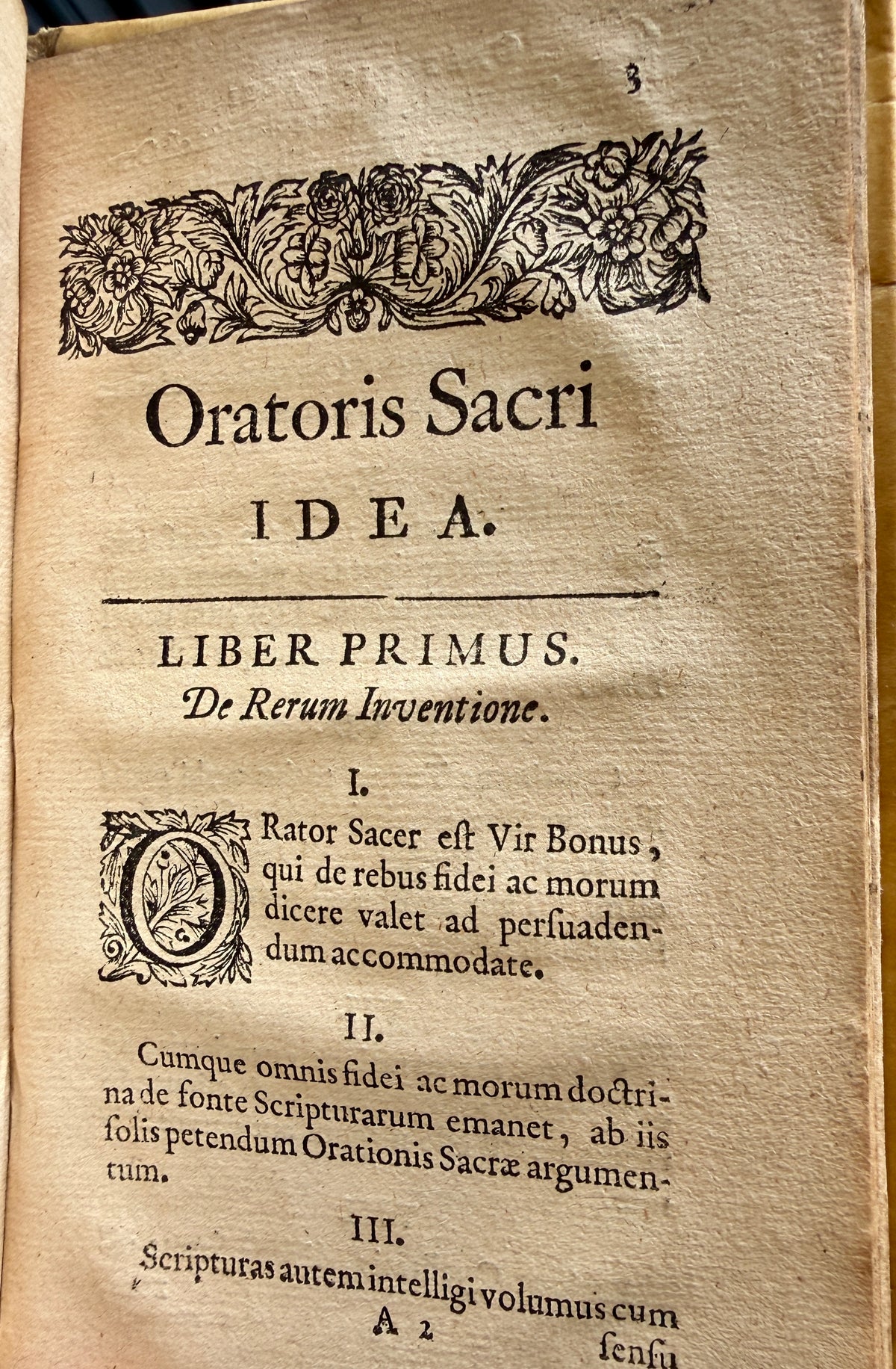 WOLZOGEN, Ludwig. Orator sacer. Utrecht, 1671. First edition.