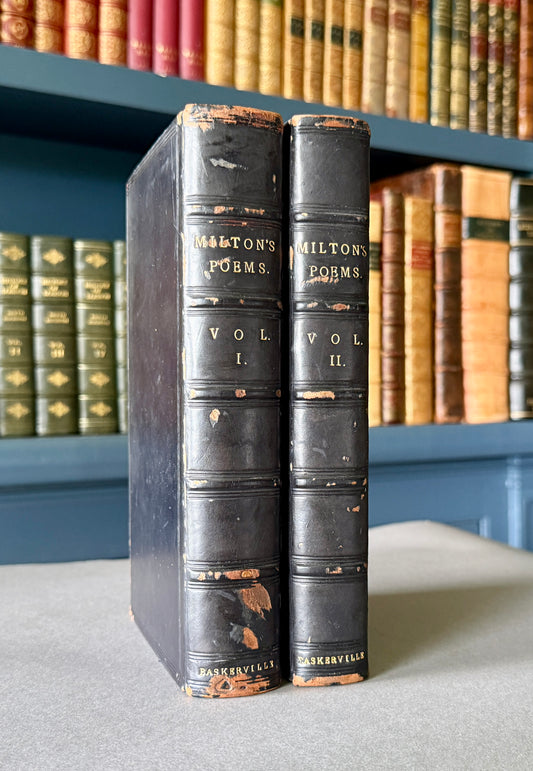 John Milton — Paradise Lost & Paradise Regain’d — John Baskerville, 1758 — First Baskerville Editions — Merchant Taylors’ Company Armorial Copy