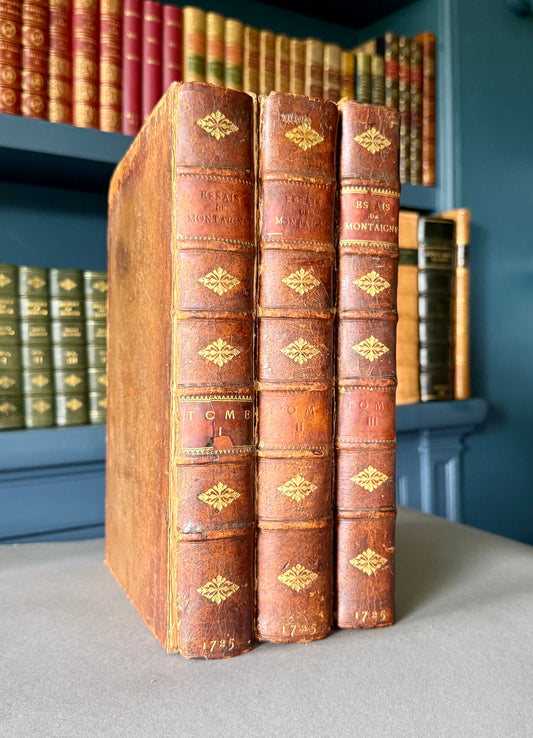 Montaigne – Les Essais – Pierre Coste Edition, 3 vols, Paris 1725 – Sir James Stuart Provenance