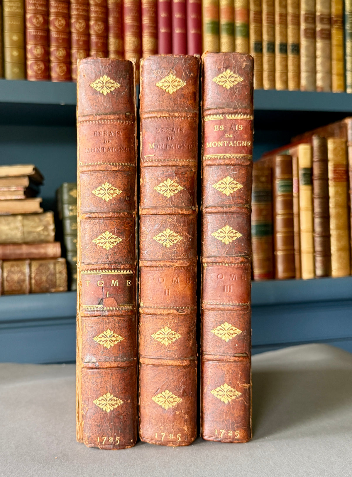 Montaigne – Les Essais – Pierre Coste Edition, 3 vols, Paris 1725 – Sir James Stuart Provenance