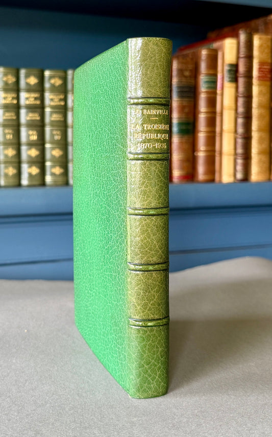 Jacques Bainville – La Troisième République 1870–1935 – 1935 First Edition, Presentation Copy to André Maurois, Fine Morocco