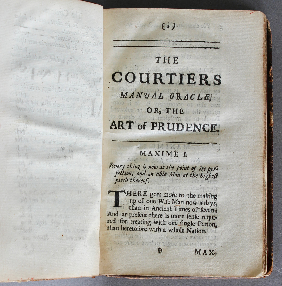 The Courtiers Manual Oracle, or, The Art of Prudence — First English Edition, 1685