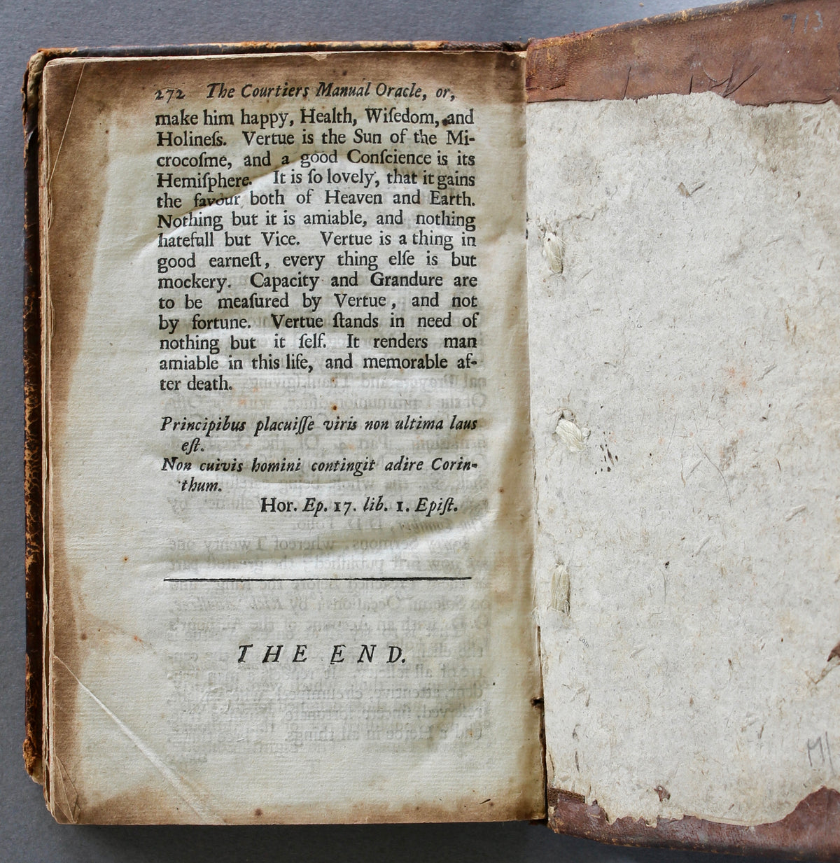 The Courtiers Manual Oracle, or, The Art of Prudence — First English Edition, 1685