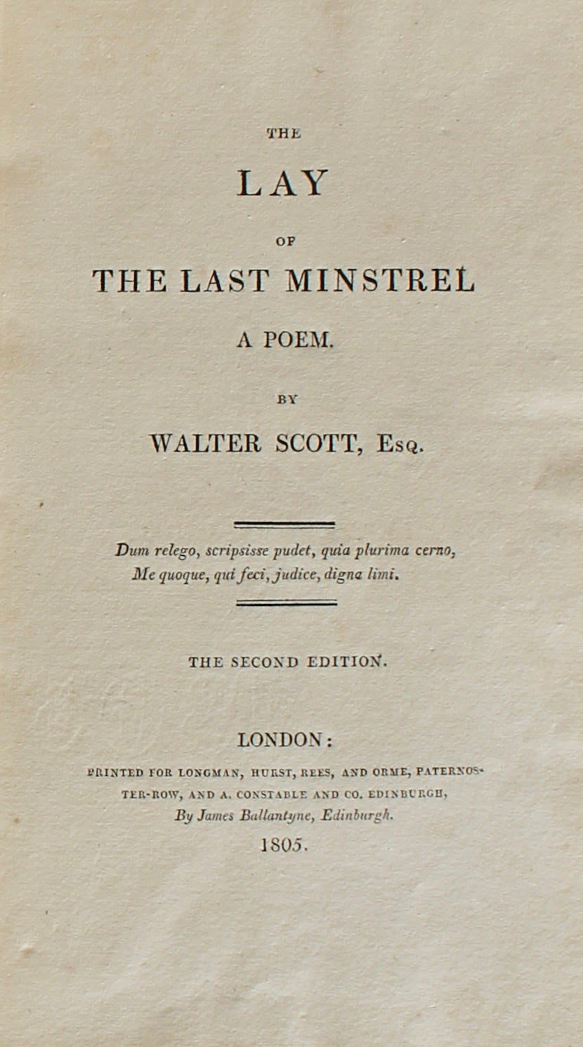 Scott — The Lay of the Last Minstrel — Second Edition, 1805 — Neoclassical Gilt Calf