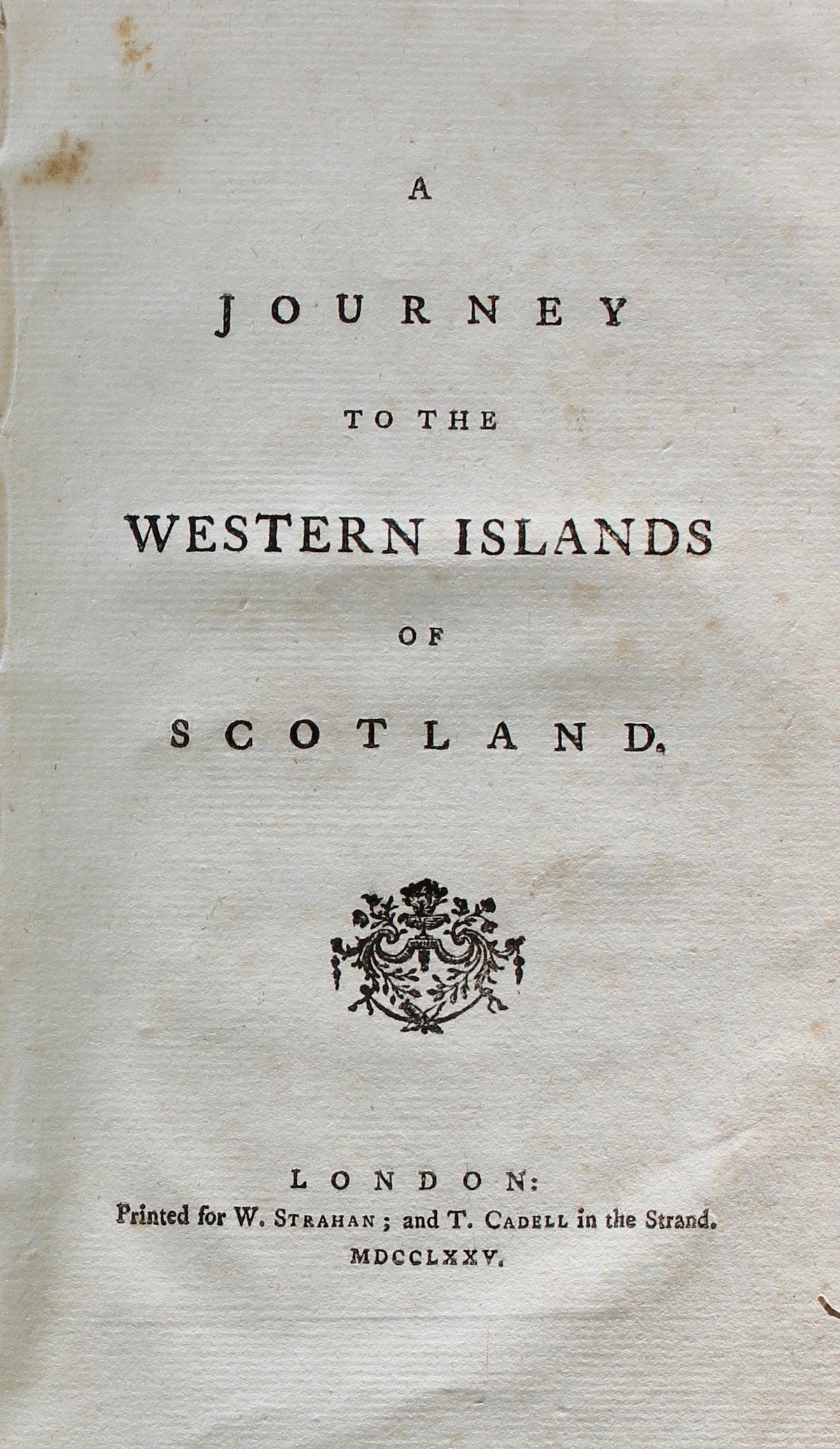 Samuel Johnson – A Journey to the Western Islands of Scotland – First Edition, 1775