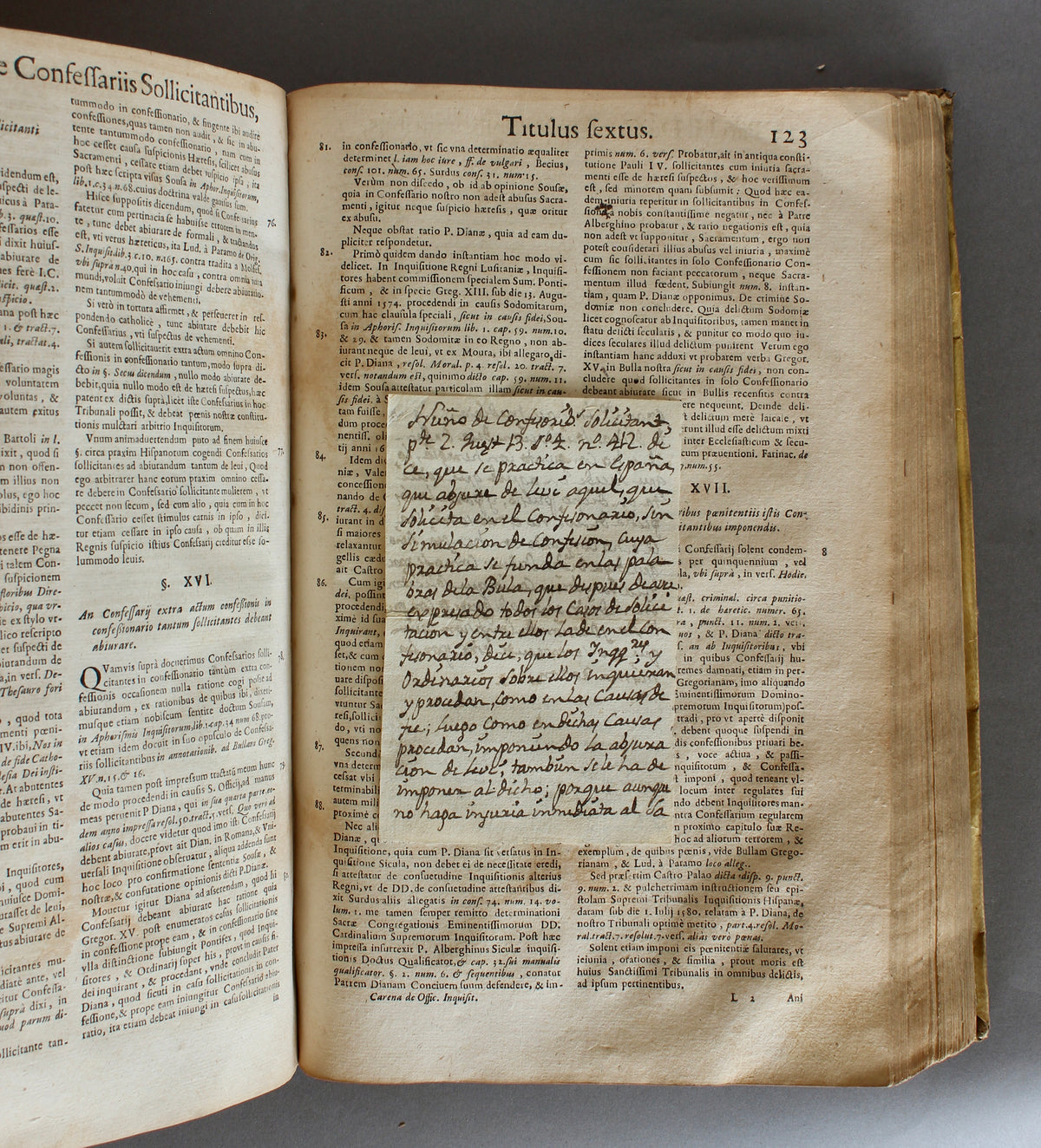 Carena – Tractatus de Officio Sanctissimae Inquisitionis, Lyon 1669 – Extensively Annotated Spanish Copy