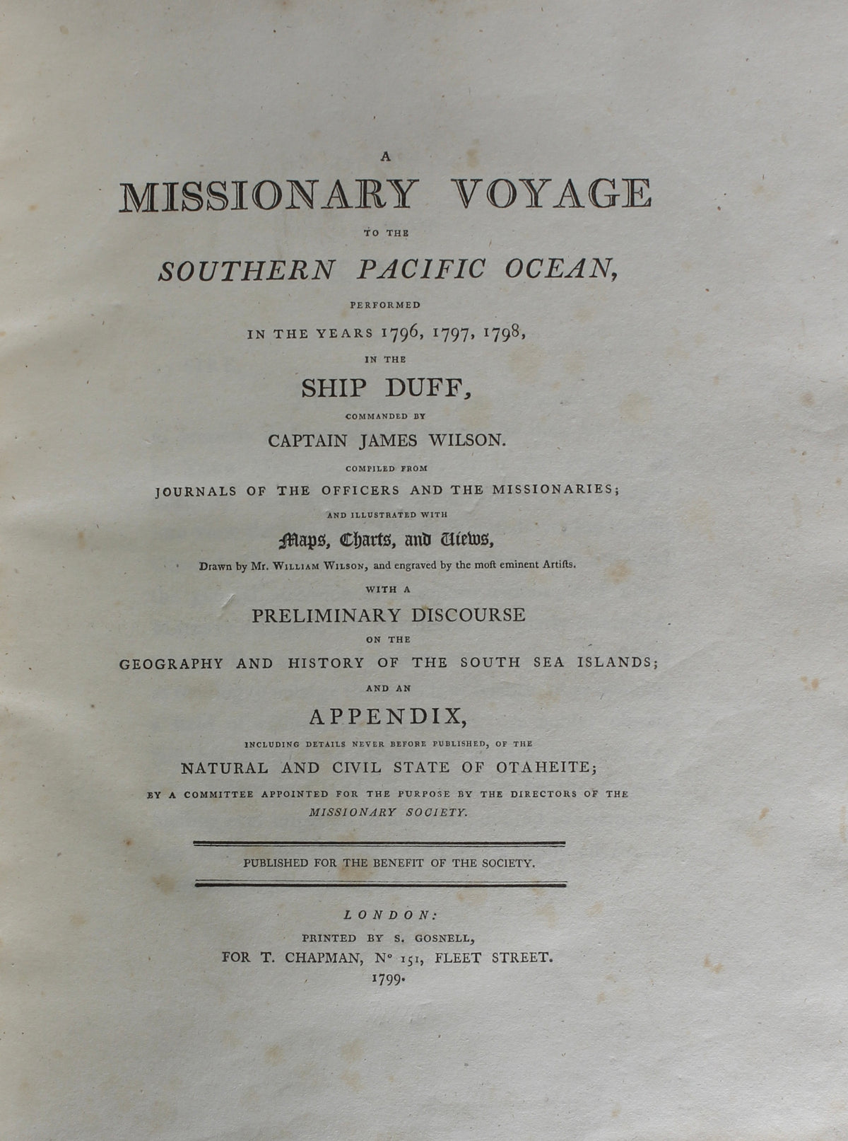 Wilson – A Missionary Voyage to the Southern Pacific Ocean, 1799 – First Edition