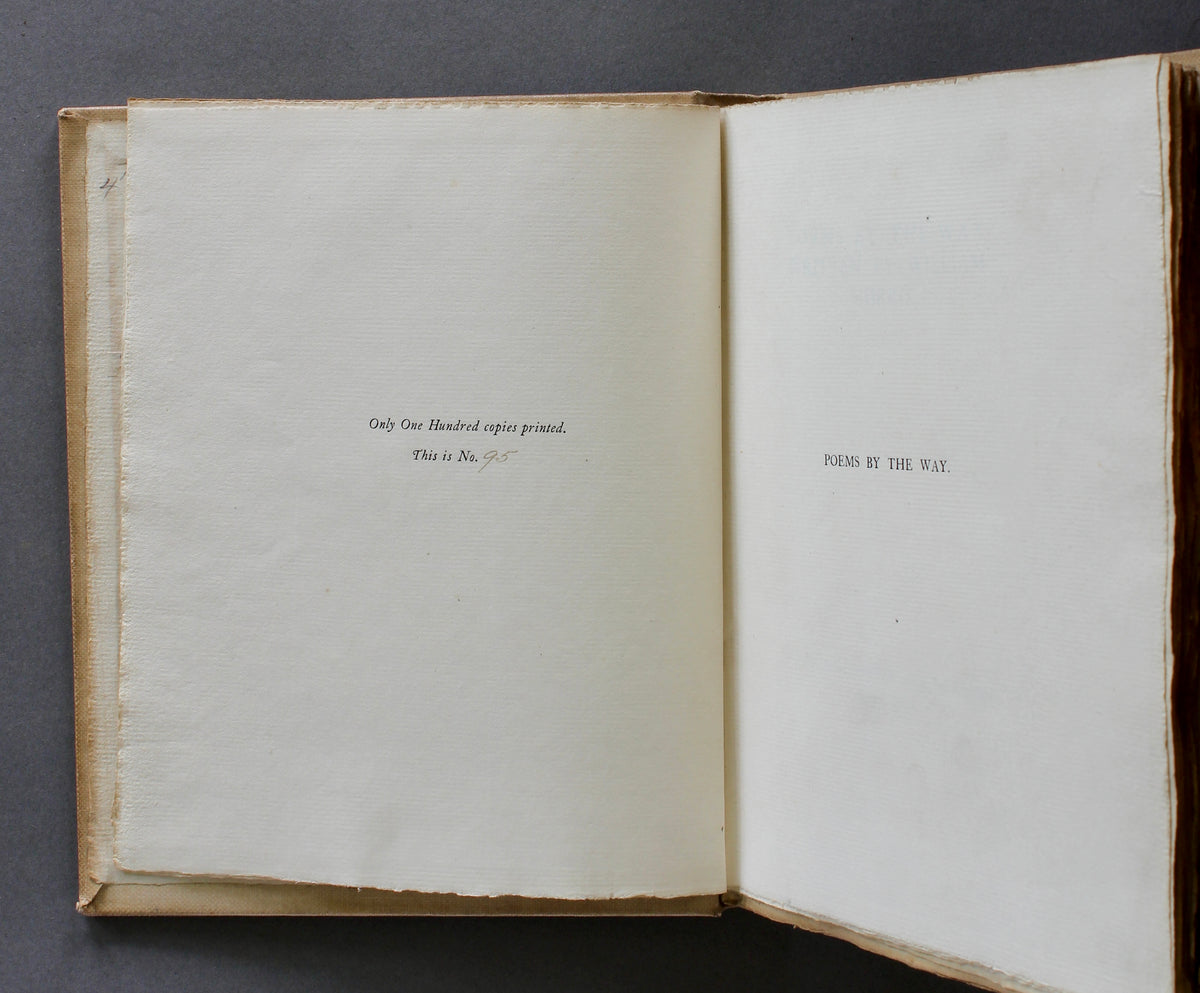 MORRIS, William — Poems by the Way — 1891 — First Reeves and Turner Edition — Large Paper Issue, No. 93 of 100