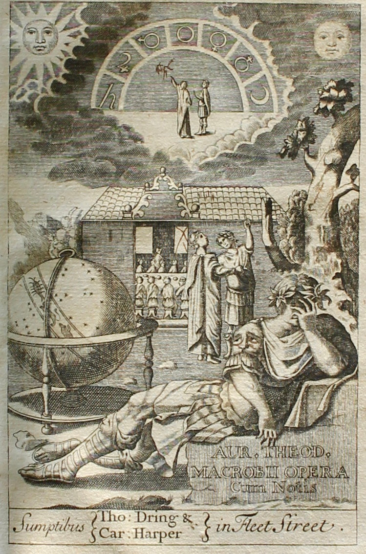 Macrobius — Opera — First Edition Printed in England, 1694 — Macrobian World Map