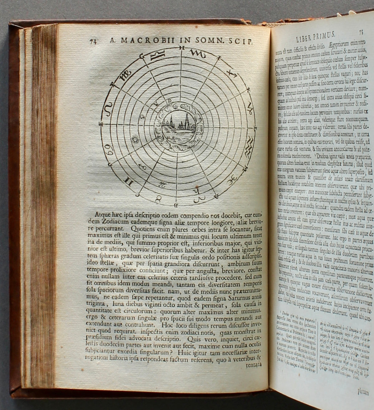 Macrobius — Opera — First Edition Printed in England, 1694 — Macrobian World Map