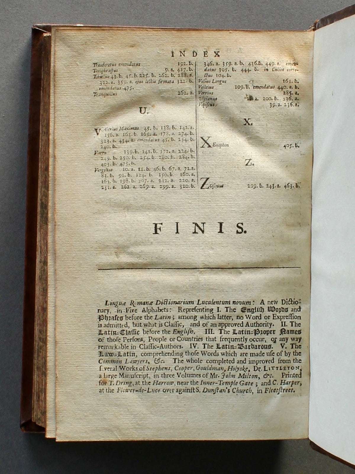 Macrobius — Opera — First Edition Printed in England, 1694 — Macrobian World Map