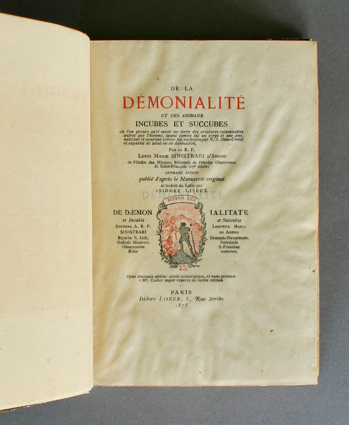 Sinistrari — De la Démonialité — 1875 First Edition, No. 144/598 — Alfred Clériceau Copy in Japoniste Binding