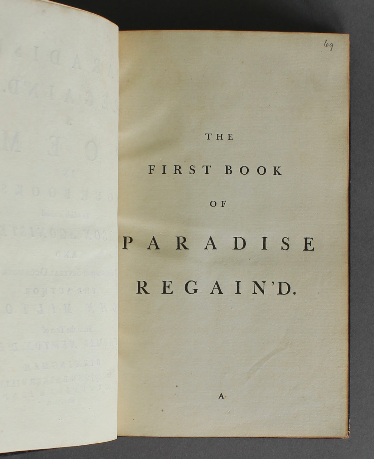 John Milton — Paradise Lost & Paradise Regain’d — John Baskerville, 1758 — First Baskerville Editions — Merchant Taylors’ Company Armorial Copy