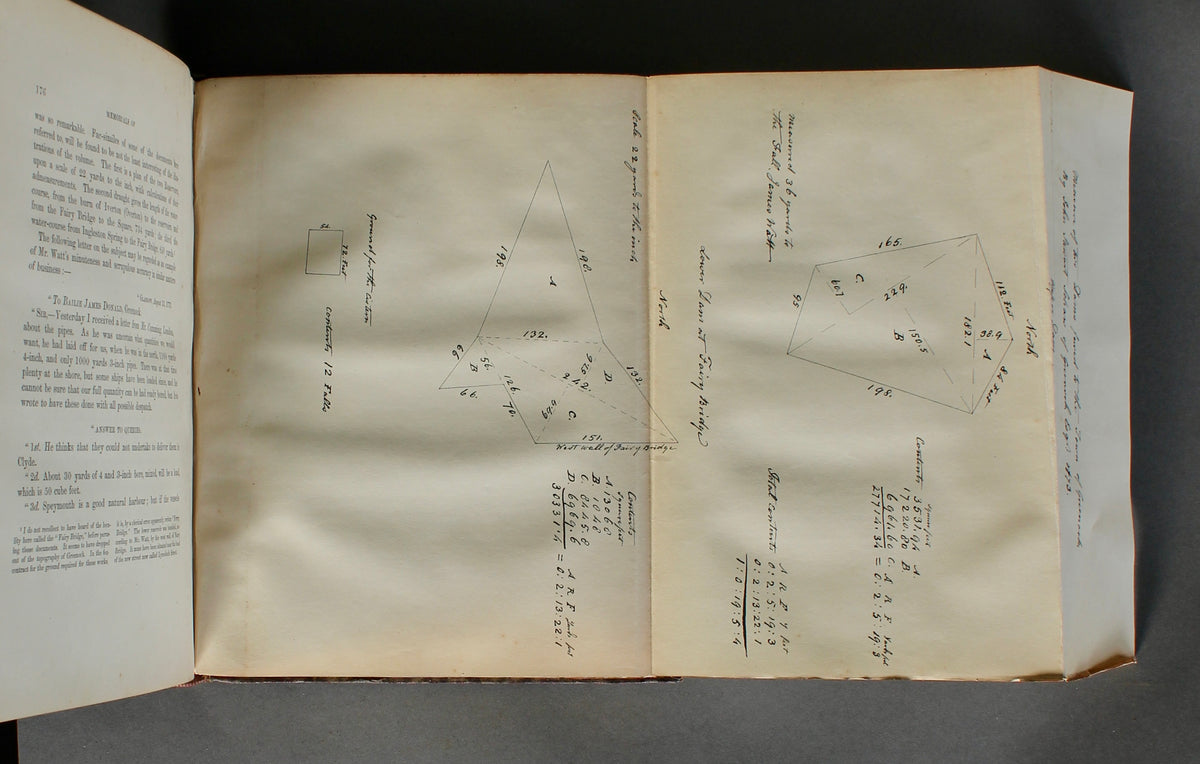 Williamson — Memorials of James Watt — 1856 First Edition — Alexander McKenzie Ross Association Copy — Campbell Bryson Montreal Binding