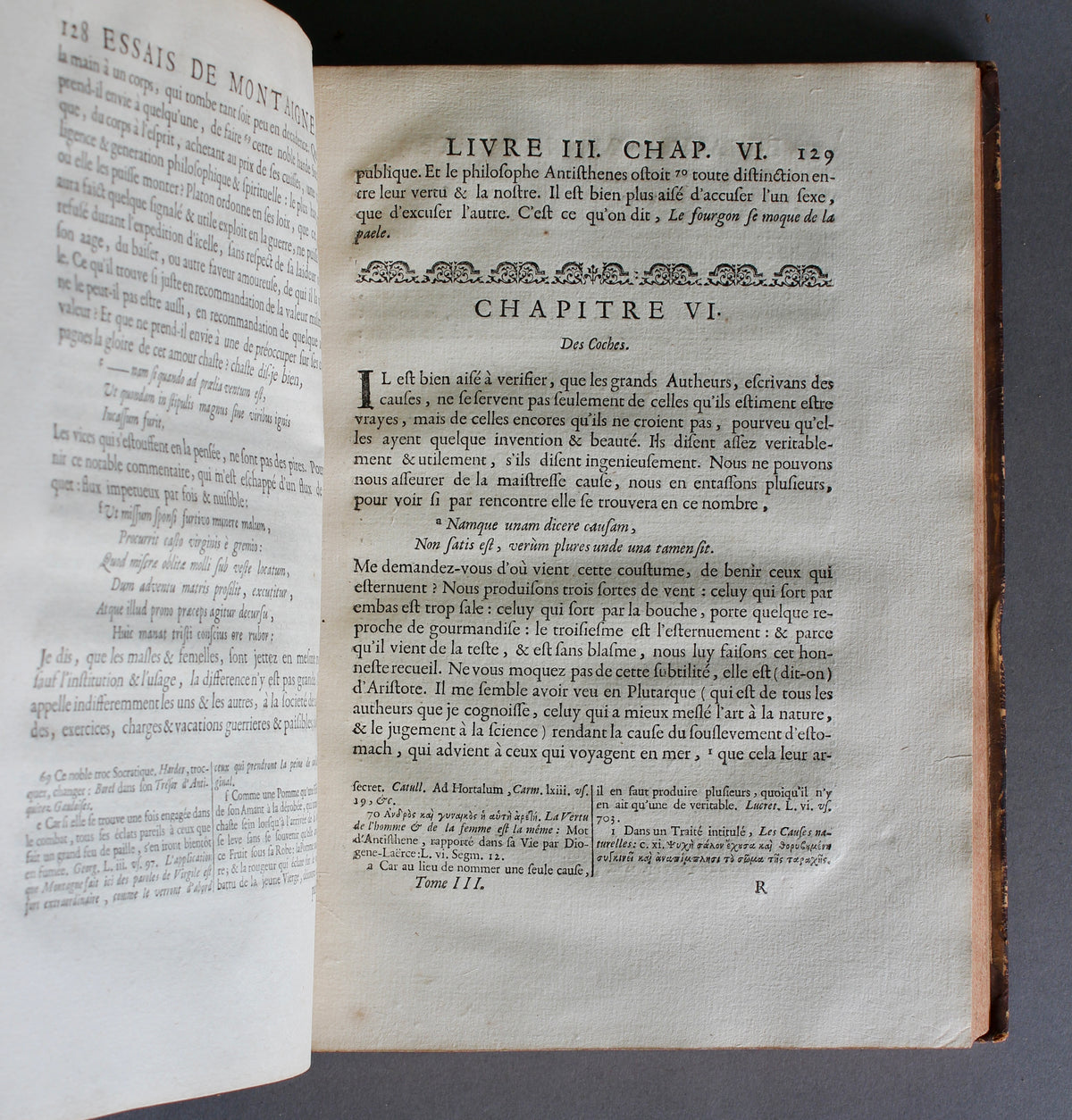Montaigne – Les Essais – Pierre Coste Edition, 3 vols, Paris 1725 – Sir James Stuart Provenance