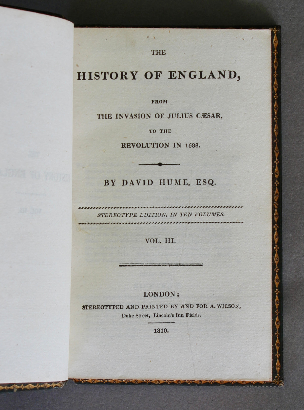 Hume & Smollett – The History of England – 16 Volumes – 1810–12 – Captain John Kent, 95th Rifles Provenance
