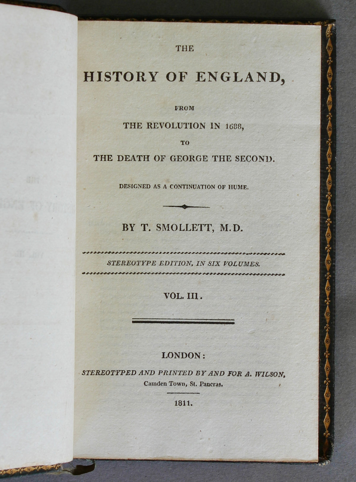 Hume & Smollett – The History of England – 16 Volumes – 1810–12 – Captain John Kent, 95th Rifles Provenance