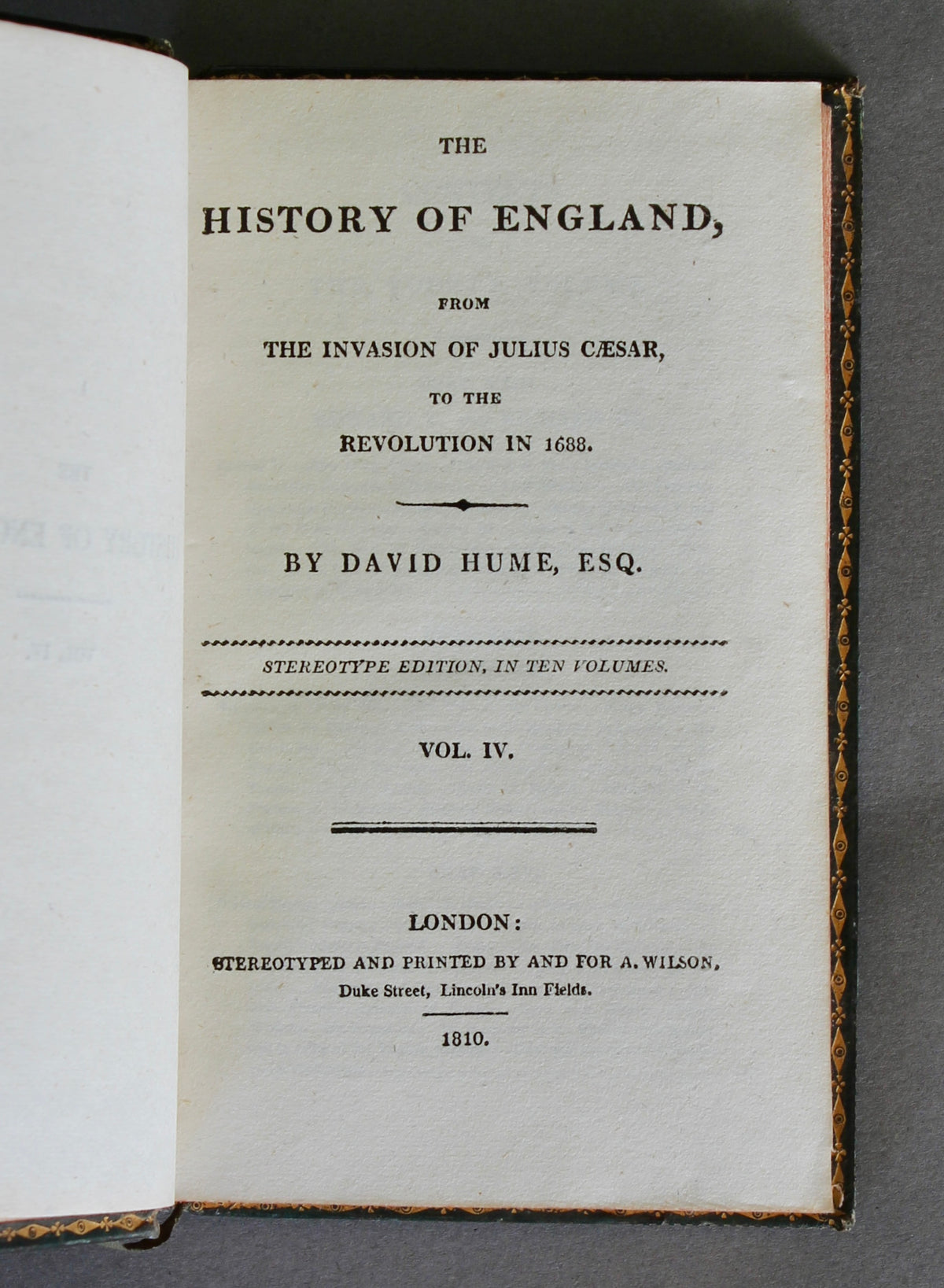 Hume & Smollett – The History of England – 16 Volumes – 1810–12 – Captain John Kent, 95th Rifles Provenance