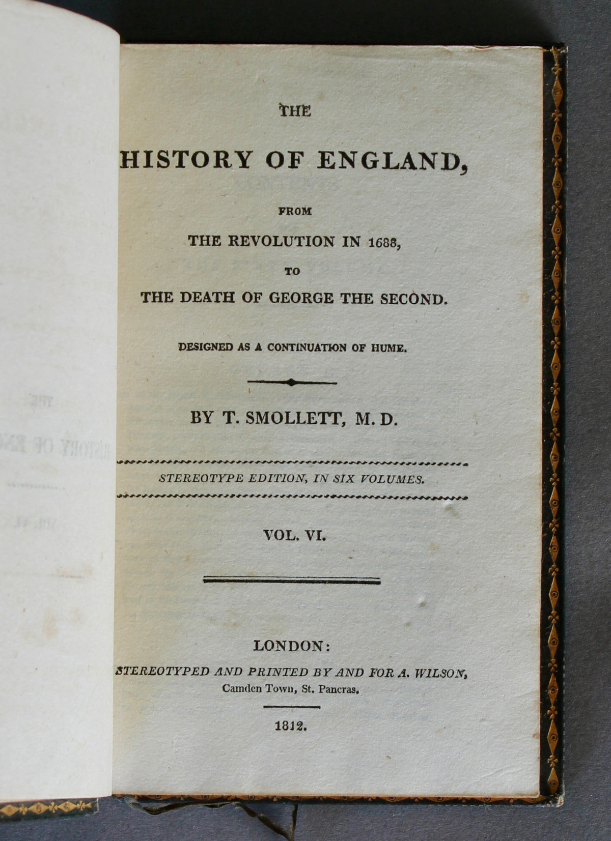 Hume & Smollett – The History of England – 16 Volumes – 1810–12 – Captain John Kent, 95th Rifles Provenance