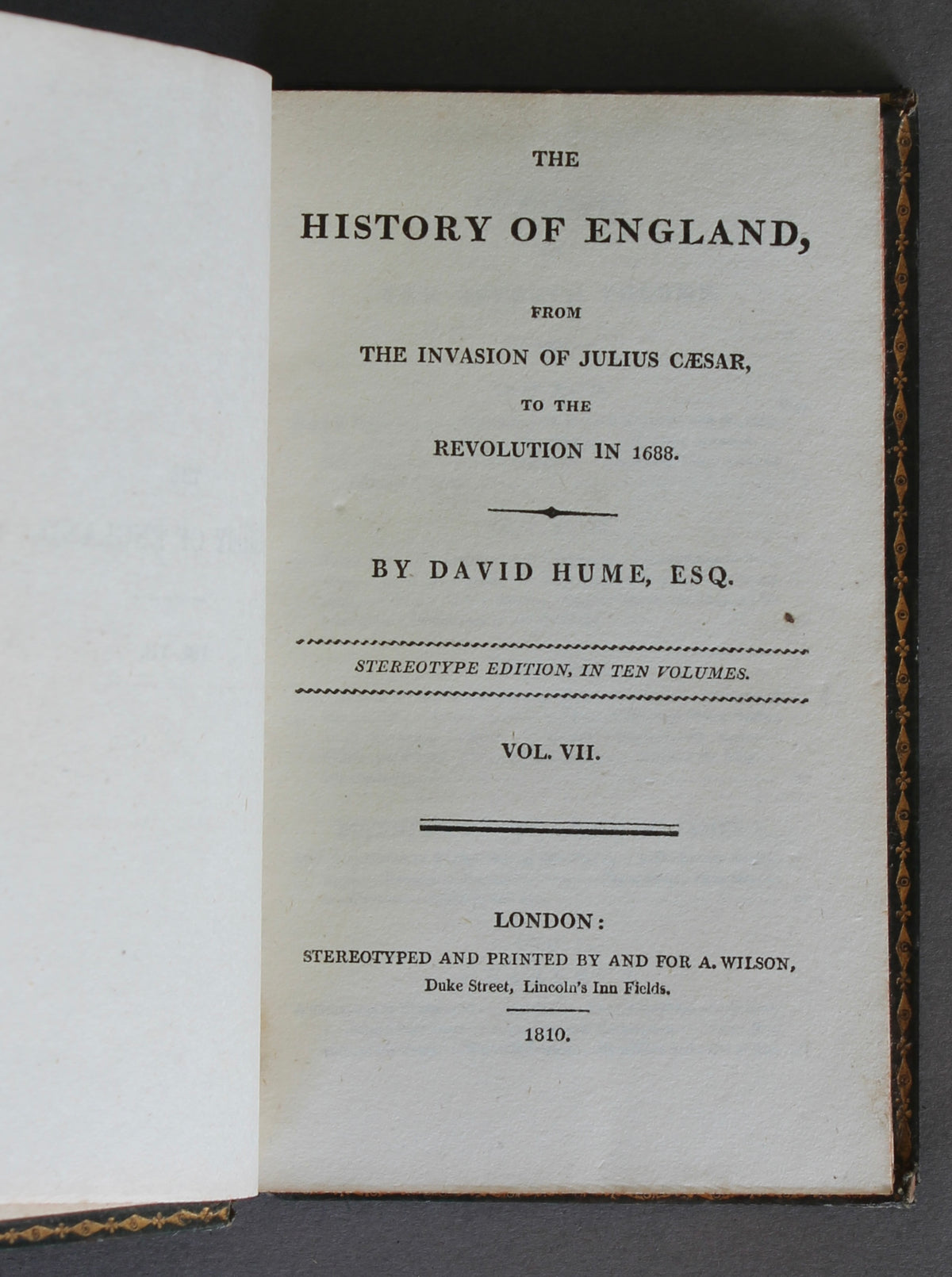 Hume & Smollett – The History of England – 16 Volumes – 1810–12 – Captain John Kent, 95th Rifles Provenance
